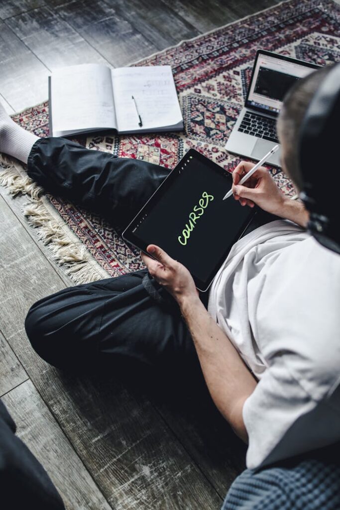A Man Sitting on the Floor
